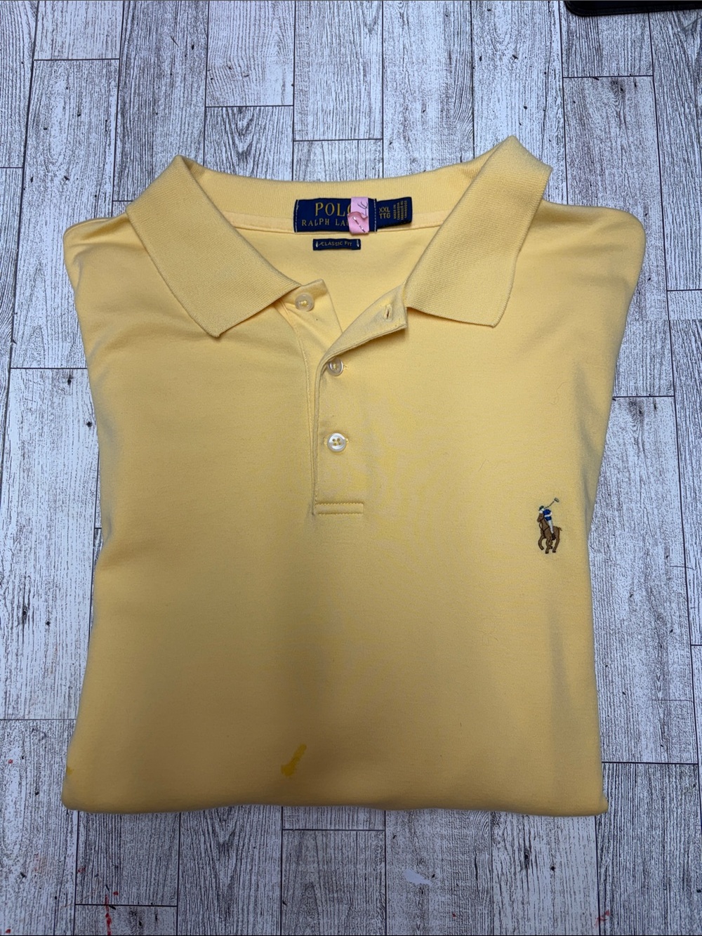 Polo by Ralph Lauren Yellow Short‎ Sleeve Polo Shirt with Embroidered Pony